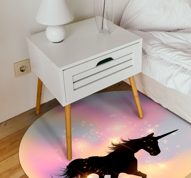 Tapis vinyle animal Fond dégradé hologramme licorne - TenStickers