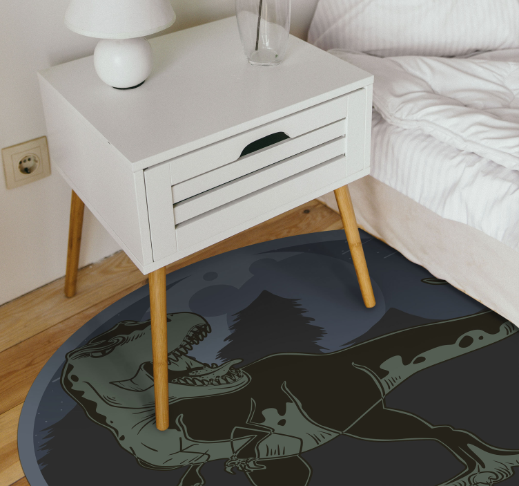 tapis vinyle animal Le t-rex sauvage sombre - TenStickers