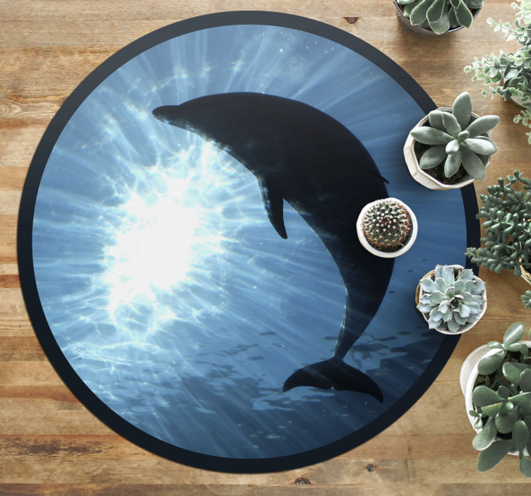Tapis vinyle animal Silhouette de dauphin - TenStickers