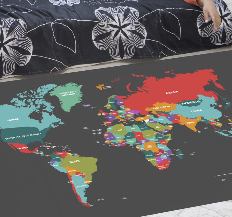 Tapis vinyle carte du monde - planisphère - TenStickers