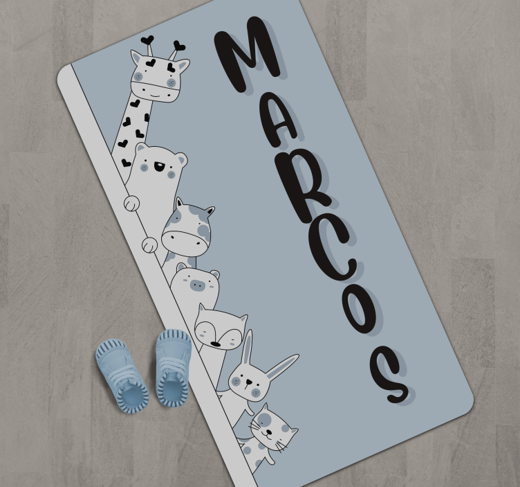 tapis vinyle avec nom Animaux personnalisés - TenStickers