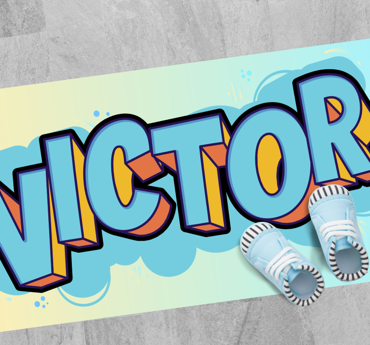 Tapis vinyle avec Nom personnalisable 3d - TenStickers