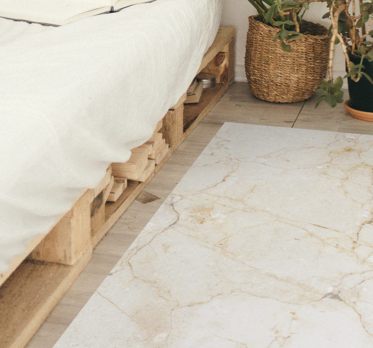 Tapis vinyle marbre blanc classique - TenStickers