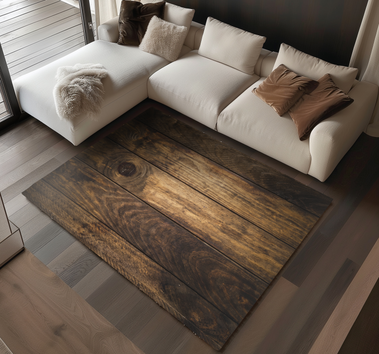 Superbe tapis en vinyle de planches de bois brun - TenStickers