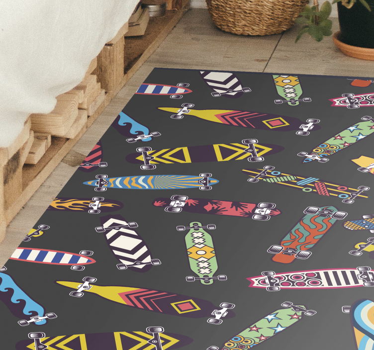 Tapis vinyle Collection de skateboard vintage - TenStickers