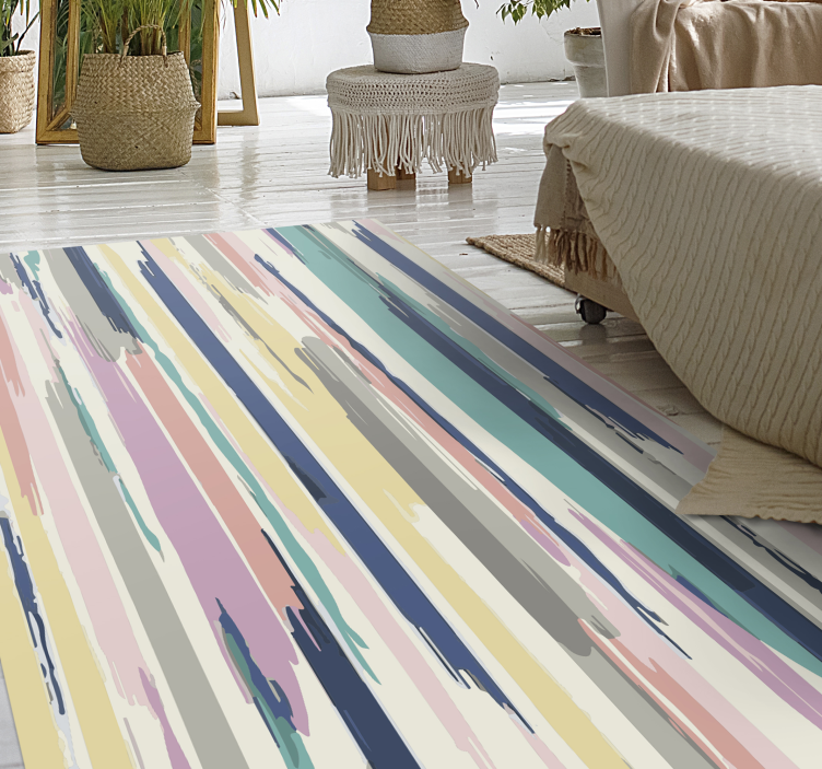 tapis vinyle chambre Rayures aquarelles abstraites - TenStickers