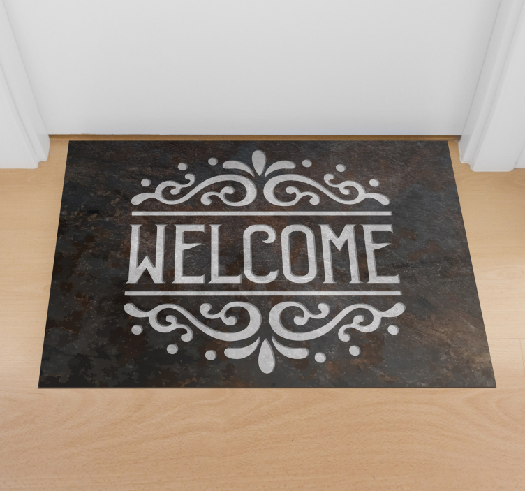 Tapis vinyle entrée vintage Welcome - TenStickers