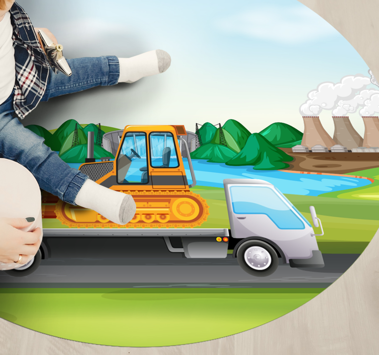 Tapis vinyle Route de tracteurs et camions - TenStickers