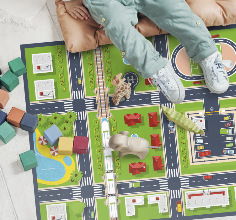 Tapis vinyle enfant routes ville - TenStickers