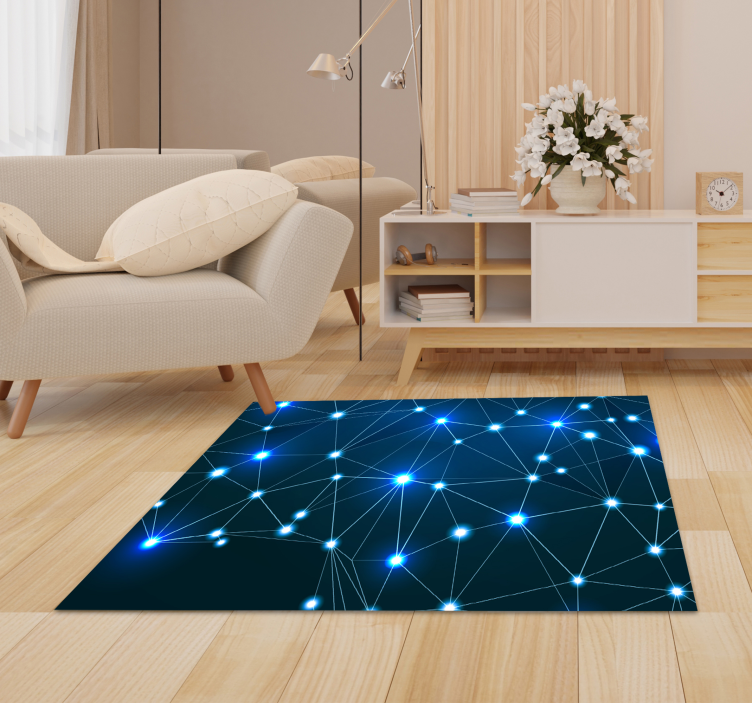 Magnifique tapis en vinyle carte polygonale scintille - TenStickers