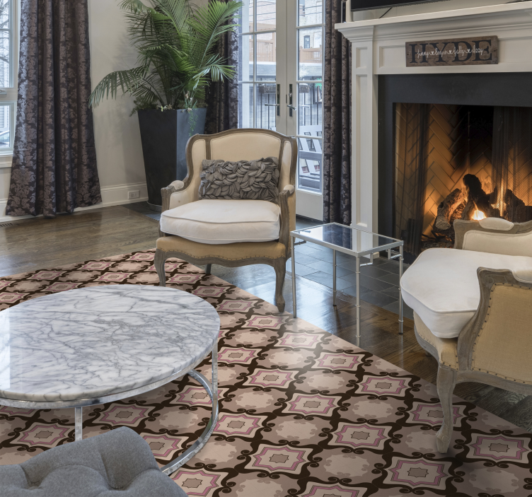 Tapis vinyle vintage merveilleux carreaux barroque - TenStickers