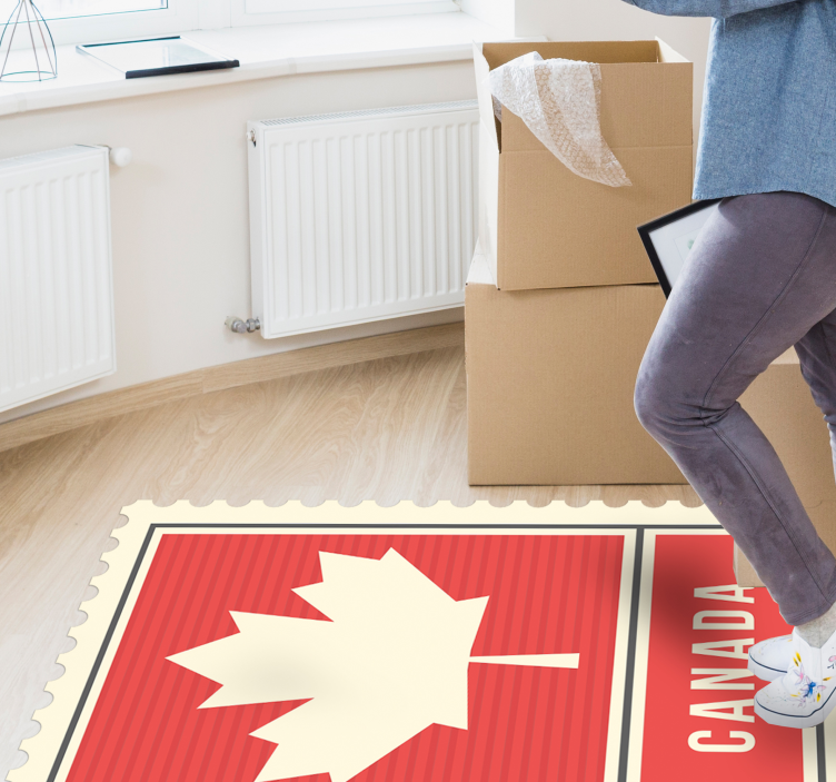 Tapis vinyle vintage feuille d'érable du canada - TenStickers