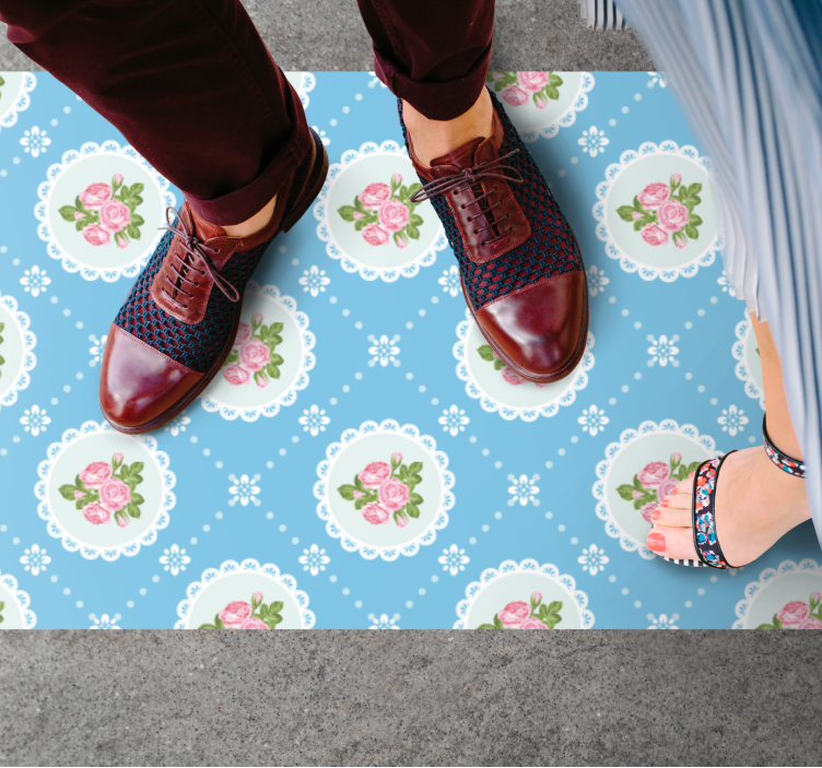 Tapis vinyle vintage motif en dentelle florale - TenStickers