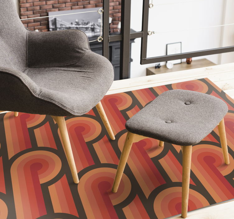 Tapis vinyle vintage orange années 70 - TenStickers