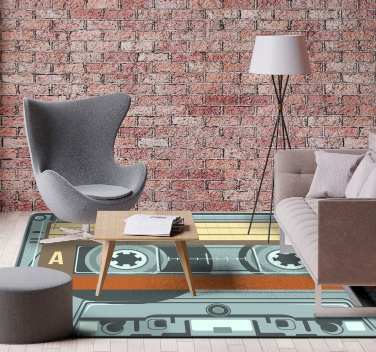 Tapis vinyle vintage radio cassette - TenStickers