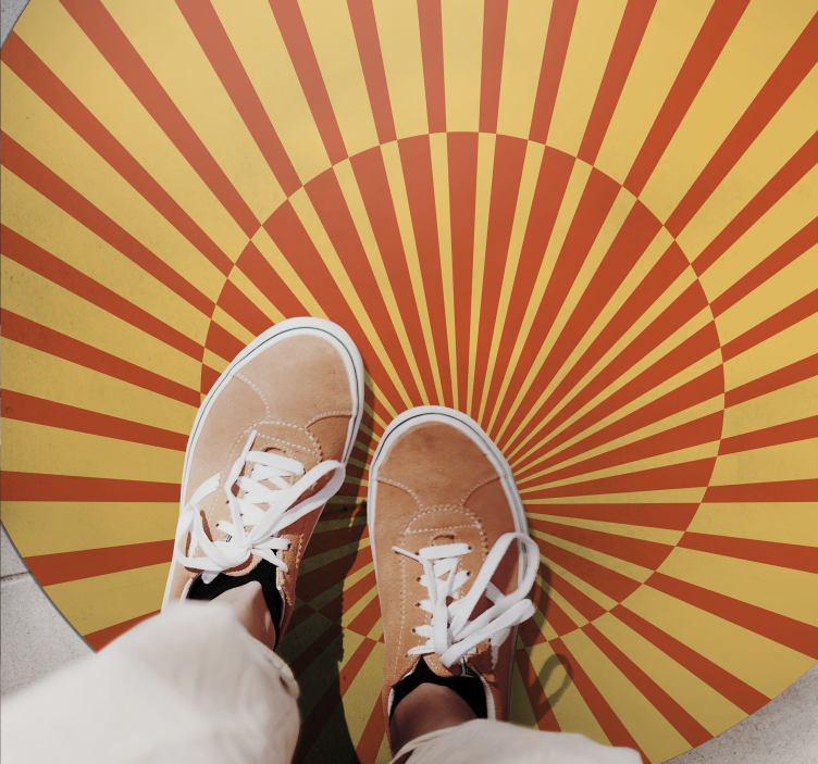 Tapis vinyle retro Soleil des années 70 - TenStickers