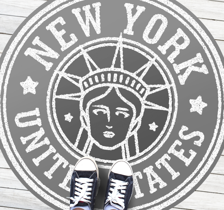 Tapis vinyle vintage timbre New York - TenStickers