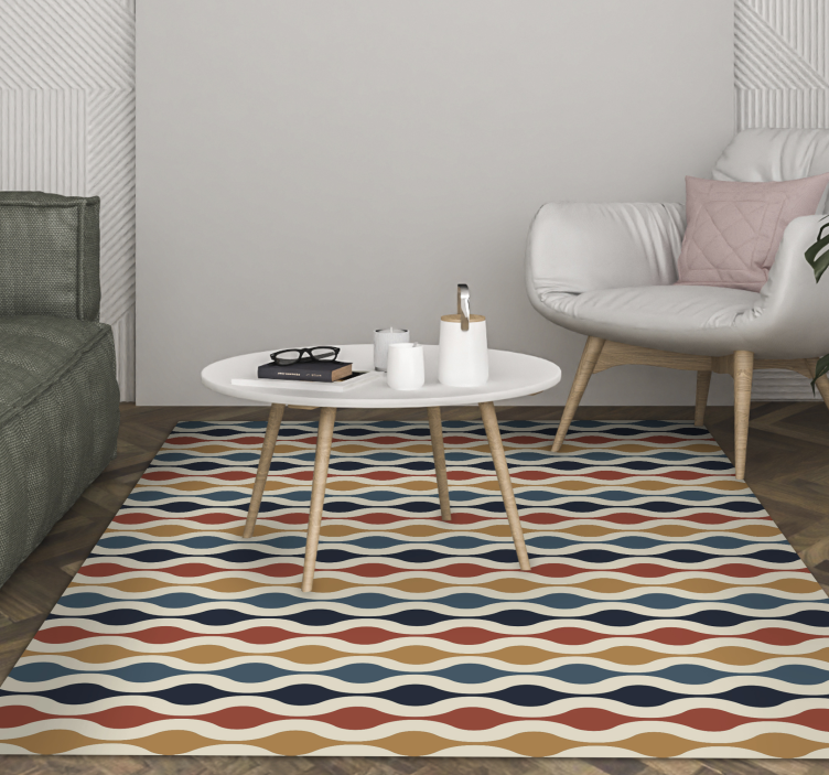 Tapis vinyle vintage courbes années 70 - TenStickers