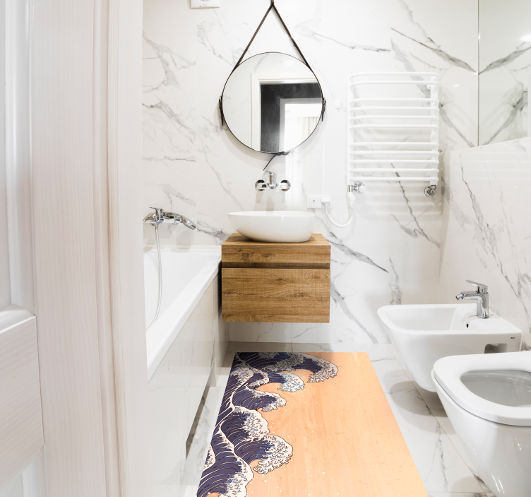 tapis vinyle retro Vague japonaise traditionnelle - TenStickers