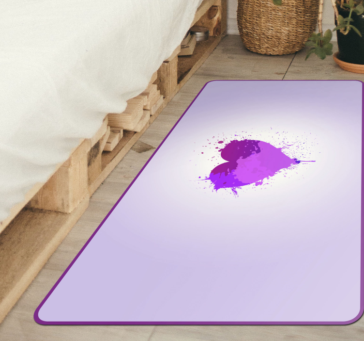 Tapis vinyle ado éclaboussure de cœur violet - TenStickers
