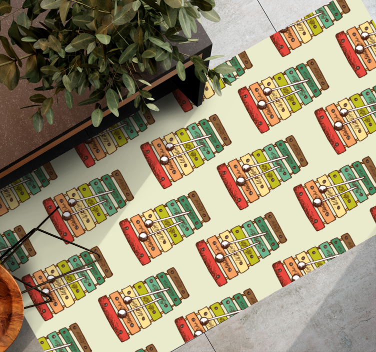 Tapis vinyle ado motif de xylophone coloré - TenStickers