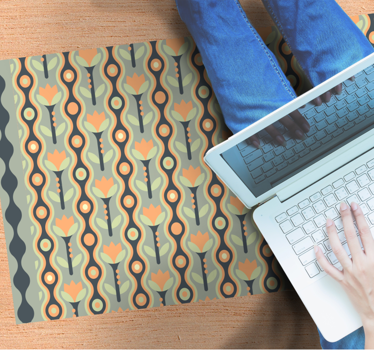 Tapis vinyle ado motif floral stylisé - TenStickers