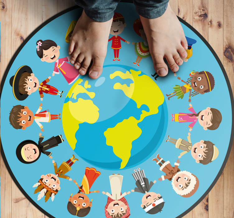 Tapis vinyle ado personnages culturels pour enfants - TenStickers