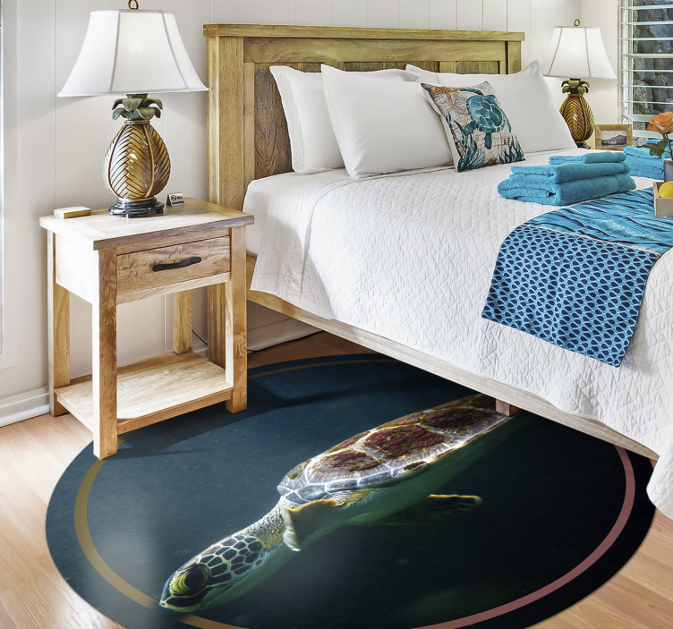 Tapis vinyle animal cercle de tortues de mer - TenStickers