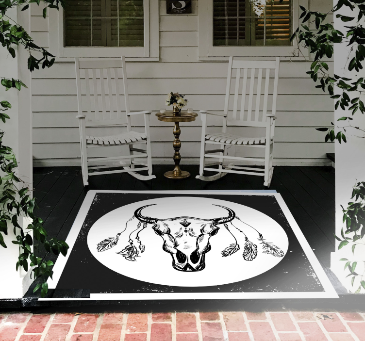 Tapis vinyle animal crâne bohème - TenStickers