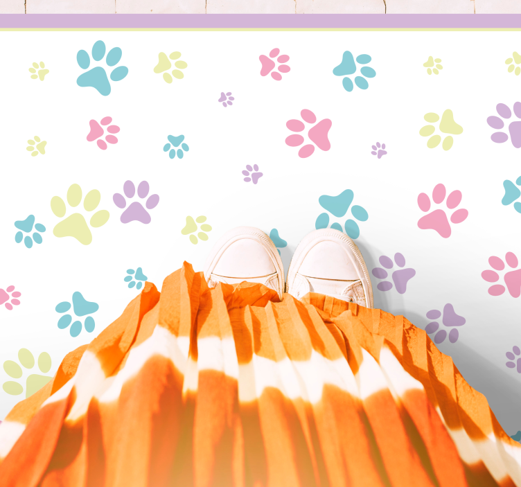 Tapis vinyle motif animal empreinte de patte esthétique - TenStickers