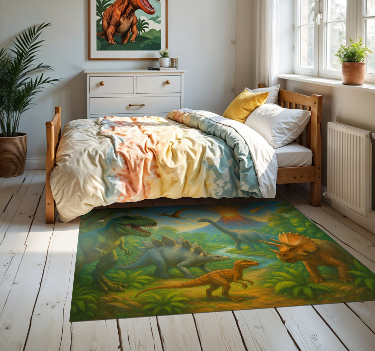 Tapis vinyle animal extinction des dinosaures - TenStickers