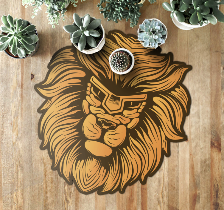 Tapis vinyle animal illustration de portrait de lion - TenStickers