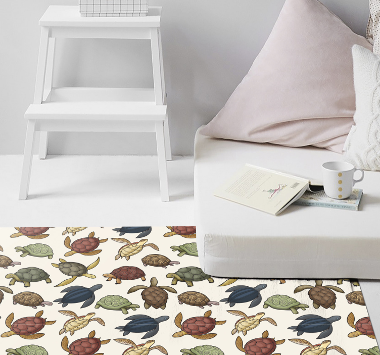 Tapis vinyle animal illustration de tortue - TenStickers