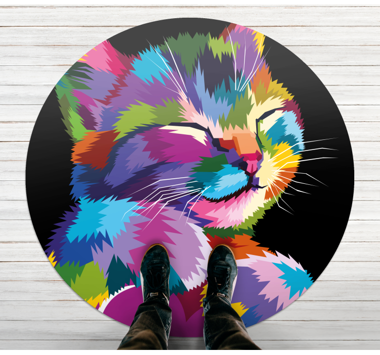 Tapis vinyle animal illustration féline vibrante - TenStickers