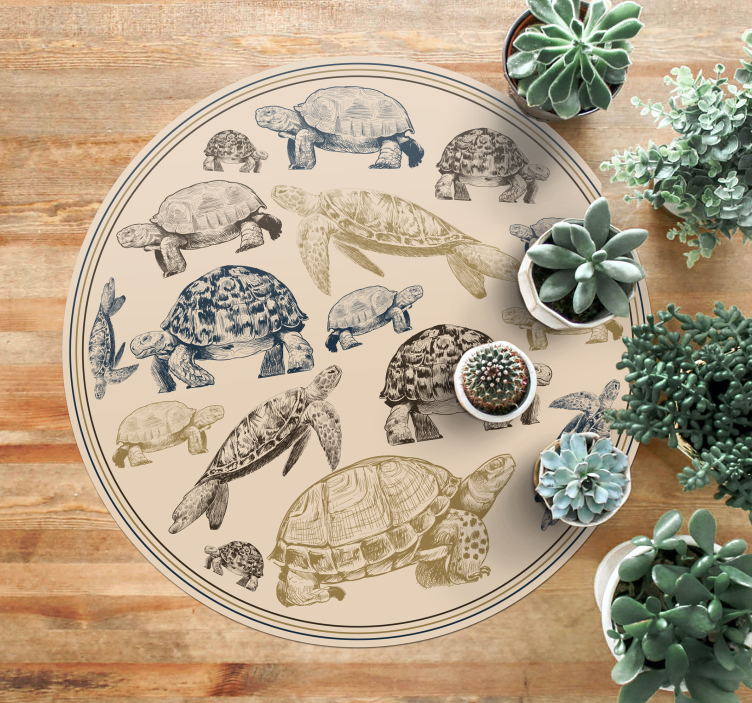 Tapis vinyle animal illustrations de tortue - TenStickers