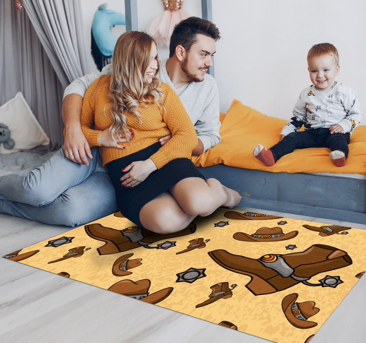 Tapis vinyle animal motif de botte de cowboy - TenStickers