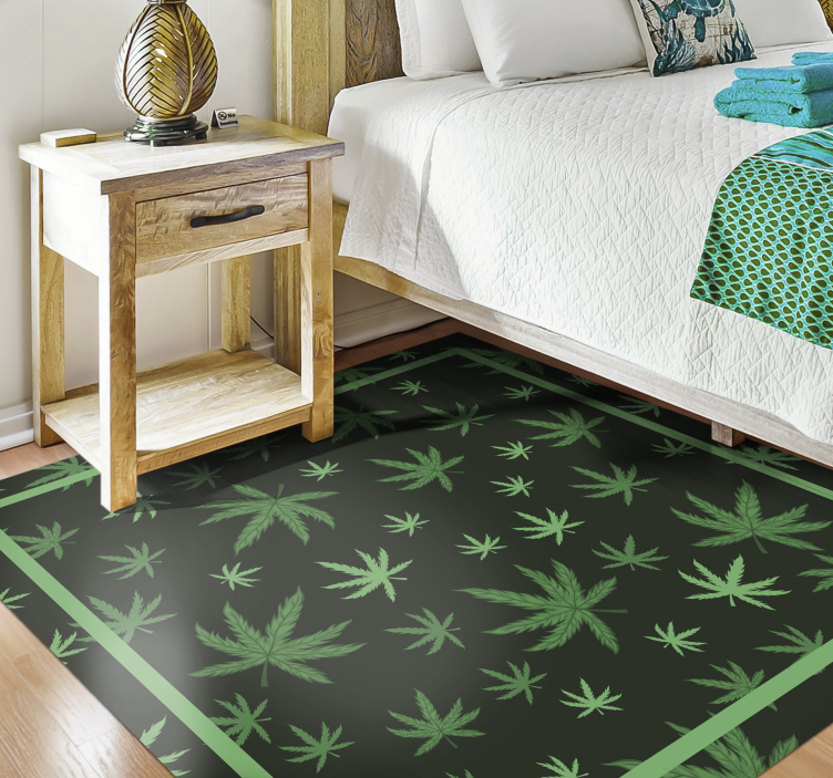 Tapis vinyle animal motif de feuille de cannabis - TenStickers