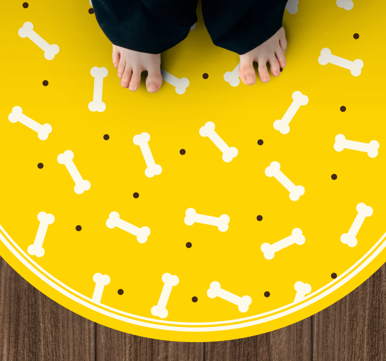Tapis vinyle animal motif d'os jaune - TenStickers