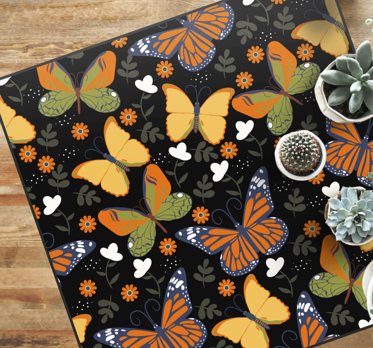 Tapis vinyle animal motif papillon - TenStickers