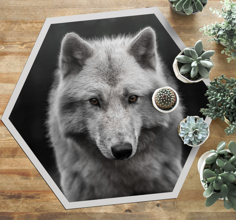 Tapis vinyle animal portrait de loup - TenStickers