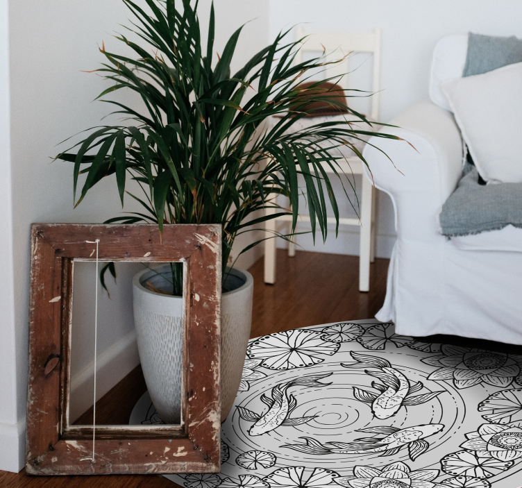 Tapis vinyle animal sérénité des poissons koi - TenStickers
