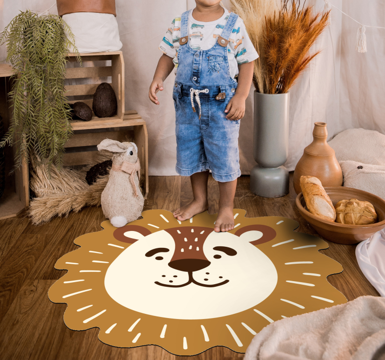 Tapis vinyle animal tête de lion - TenStickers