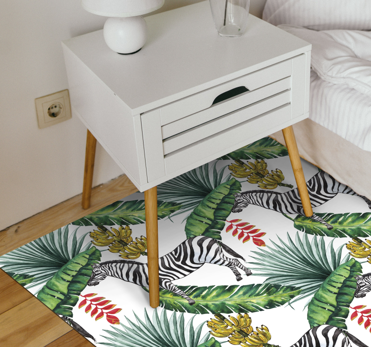 Tapis vinyle animal zèbre tropical - TenStickers