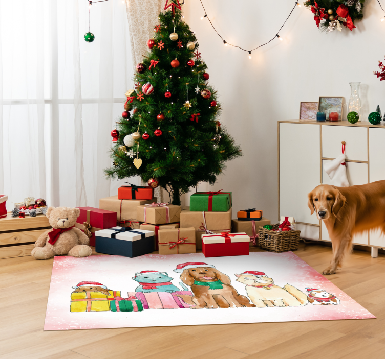 Tapis vinyle animaux et symboles de Noël - TenStickers