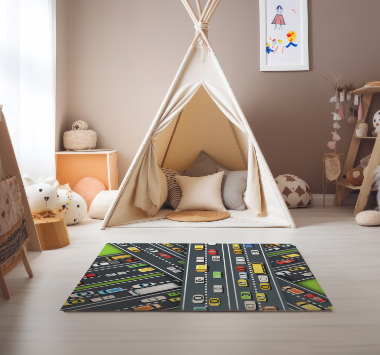 Tapis vinyle route illustration du trafic urbain - TenStickers