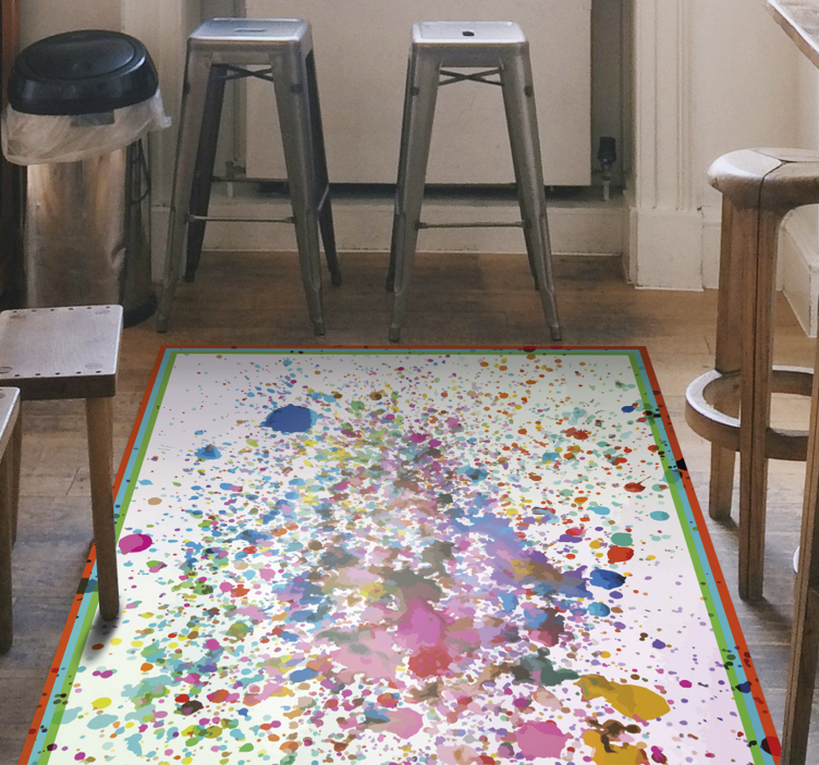 Tapis vinyle design moderne art éclaboussé coloré - TenStickers