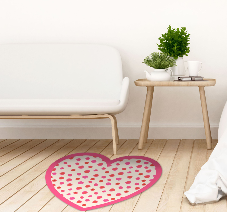 Tapis vinyle autres tapis coeur à pois - TenStickers