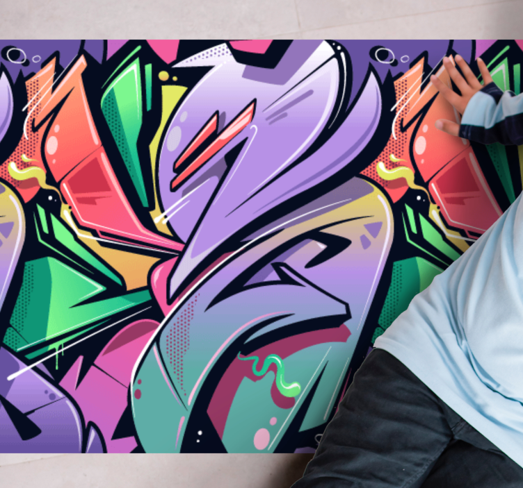 Tapis vinyle ado flux de graphite vibrant - TenStickers