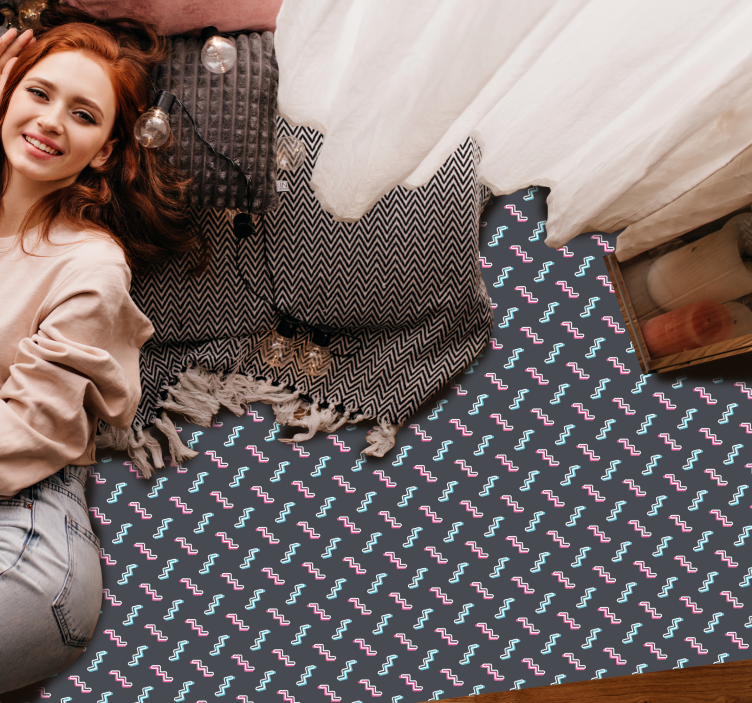 Tapis vinyle autres tapis formes ondulées colorées - TenStickers