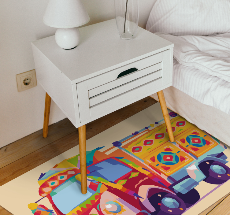 Tapis vinyle autres tapis illustration de camion coloré - TenStickers